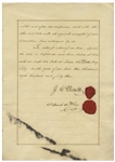 President John Tyler Signed Treaty of Peru -- Tyler's Signature Here on 12 January 1843 Ratifies the 1841 Treaty